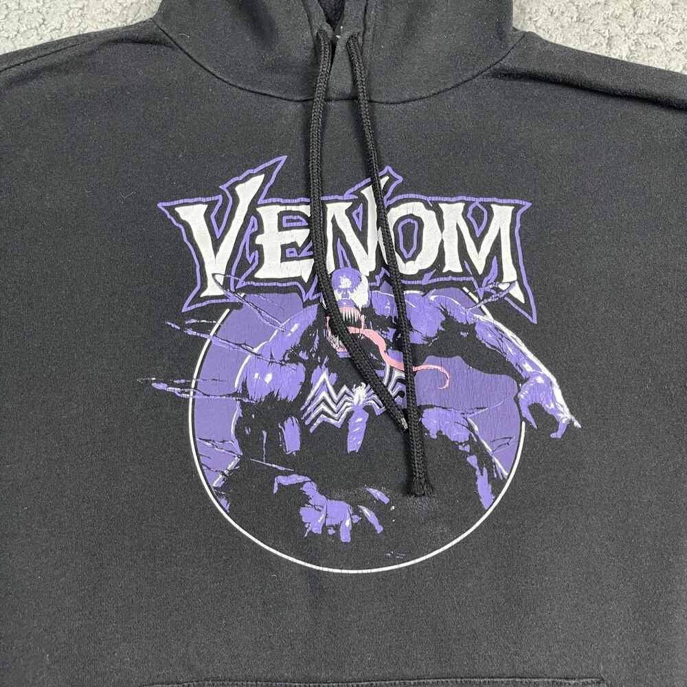 Marvel Men's Venom Long Sleeves Drawstring Adult Hoodie Black Purple Size M - Picture 2 of 8